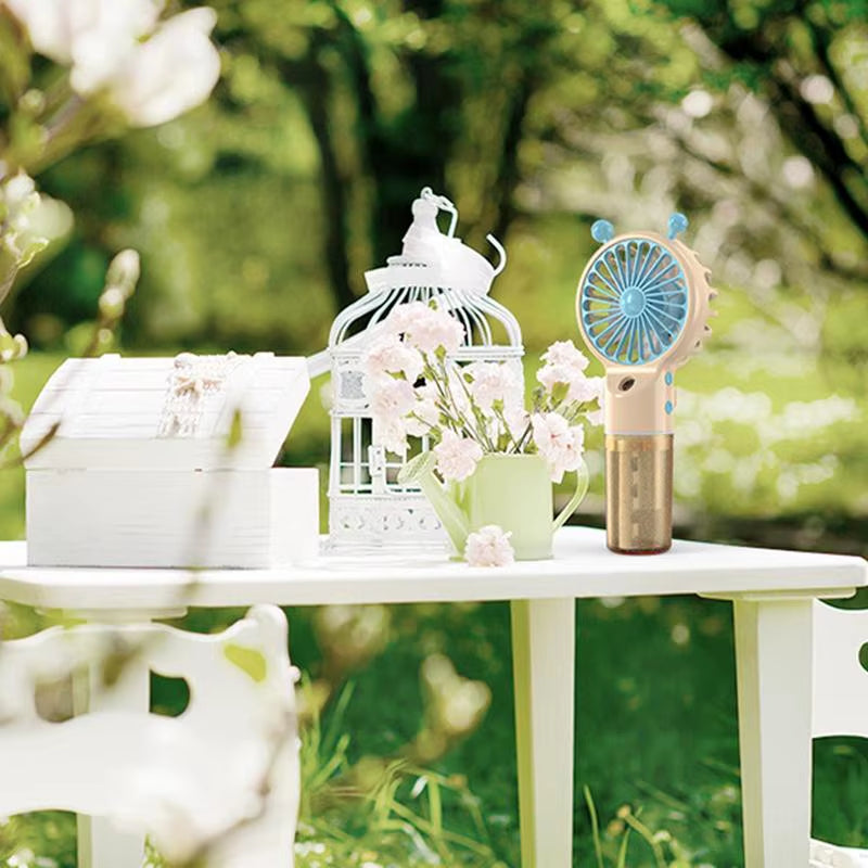 Portable Handheld Spray Fan Water Spray Mist Fan Student Dormitory Mini Fan Summer Supplies Cooling Tools Outdoor Small Fan