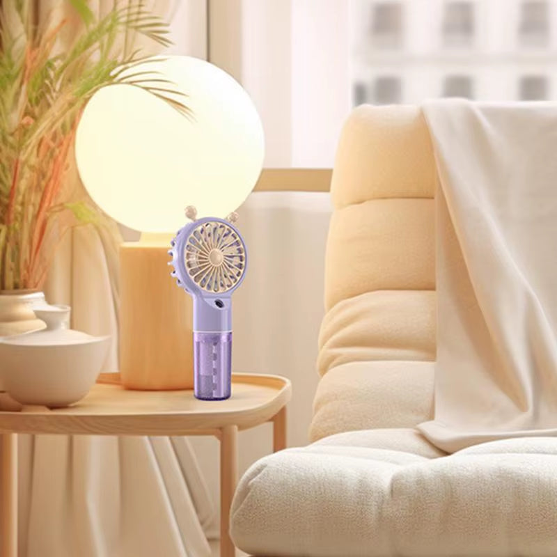 Portable Handheld Spray Fan Water Spray Mist Fan Student Dormitory Mini Fan Summer Supplies Cooling Tools Outdoor Small Fan
