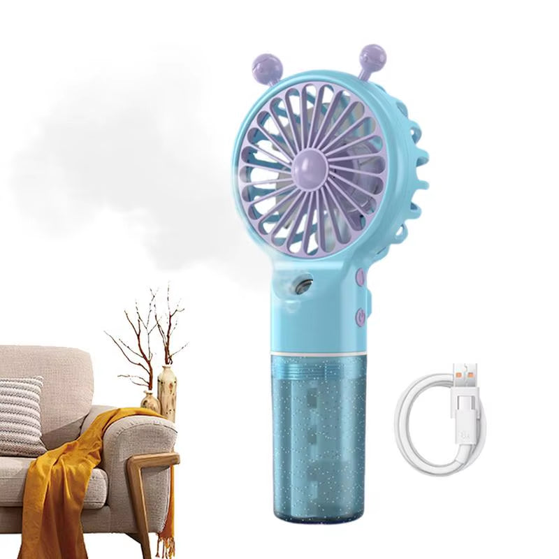 Portable Handheld Spray Fan Water Spray Mist Fan Student Dormitory Mini Fan Summer Supplies Cooling Tools Outdoor Small Fan